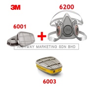 3M 6200 Half Face Respirator + 6001/6003 Organic Vapor/Acid Gas Cartridge