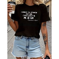 Women'S Funny Spanish Saying T-Shirt - "When Your Opinion Is a Croquette I'll Die" - with Lettering