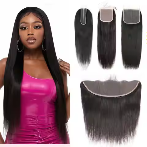 2x6 Lace Closure Human Hair Straight Human Hair Closure Frontal 4x4 5x5 Top Lace Closure Prepluck 13