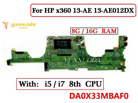 DA0X33MBAF0 For HP x360 13-AE 13-AE012DX Laptop Motherboard WithI5 I7 8th CPU 8G /16G RAM 100% Teste