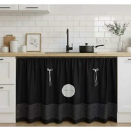 Gorden kolong dapur motif tulip polka minimalis