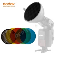 Godox AD-S11 4 Màu Gel Lọc Gói + Tổ Ong Lưới Bìa Reflector Kit Cho Witstro Flash AD200 AD180 AD360 A