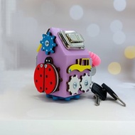 Busy house, busy cube, fidget cube, Montessori toy ,wooden toy, busy board