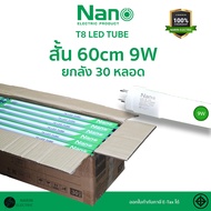 (ยกลัง 30 หลอด) NANO หลอดไฟ LED T8 9W 18W มีมอก. LED หลอด LED Tube SET เฉพาะหลอด