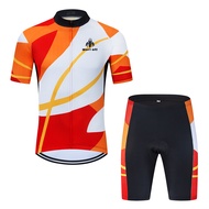 Hàng Có Sẵn Bộ Áo Thi Đấu Đạp Xe Màu Trắng Cam Xe Đạp Leo Núi Mùa Hè Đệm Gel 2022 Quần Áo Đạp Xe Tay