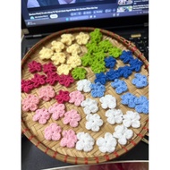 HandMade crocheted forget-me-nots in many colors