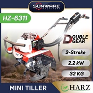 HARZ HZ-6311 Mini Tiller Cultivator 68cc Rotary Mini Tiller 2-Stroke Engine - HEAVY DUTY
