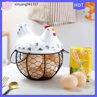 XINYANG941727 Creative Chicken Ceramic Egg Rack Egg Storage Basket Hen Ornaments Egg Tray