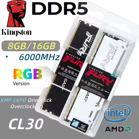 Kingston Fury Beast RGB DDR5 RAM 8/16GB 6000Mhz CL30/40 PC Memory Intel XMP3.0/AMD EXPO DIMM