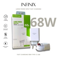 INFINIX 68W CHARGER / U6800XEA QC3.0 QUICK CHARGE TYPE-C USB 2IN1 FAST CHARGING QUALITY CHARGER
