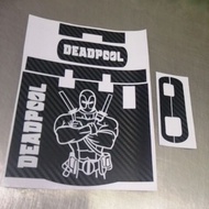 Motorcycle Slim iu carbon fiber stickers design 32. deadpool design