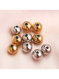 50顆不鏽鋼實心鑽孔鋼珠,鬆散的鈦鋼手鍊珠寶配件珠子diy