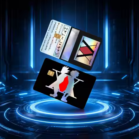 Anime Hisoka Hunter X Hunters Laser Holographic Skin Film Sticker for Debit Bank Credit Card
