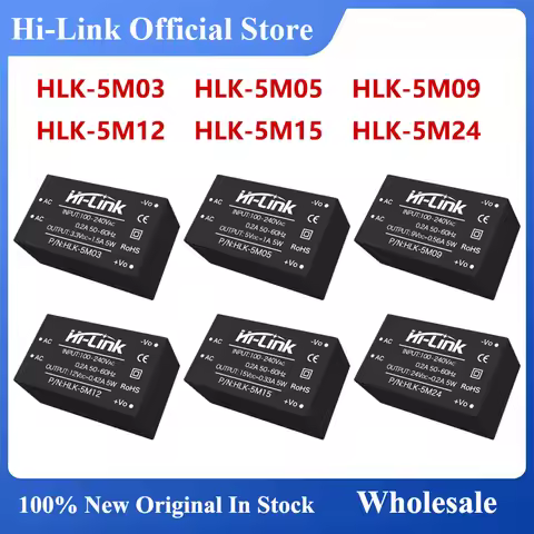 Hi-Link 5W 5V HLK-5M05 HLK-5M12 5M03 5M09 5M15 5M24 AC DC Converter StepDown Power Supply Intelligen