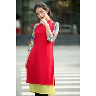Girls' 2-panel ao dai size <40kg -