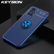 KEYSION Shockproof Case for Redmi 10 2022 10 Prime Note 10 Pro 10T 5G Silicone Ring Stand Phone Back Cover for Xiaomi POCO X3 GT F3 GT
