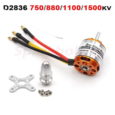 D2836 2836 750/880/1100/1500KV 2-4S Lipo FPV Brushless Motor 4mm Shaft Large Thrust 40A ESC 70g For