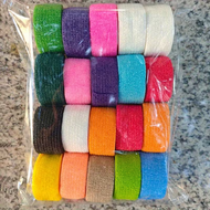 20PCS 2.5CM Colorful Self-Adhesive Non-Woven Sports Tape Cohesive Bandage for Dogs Cats Horses Ankle