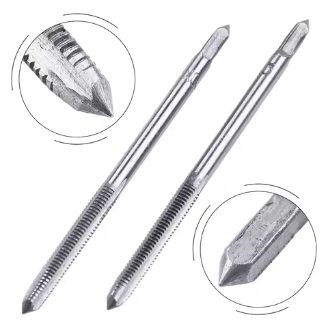 2pcs Thread Tap Set M3-M16 HSS Screw Tap Drill Bit Set Silver Straight Flute Plug Tap M3x0.5 M4x0.7 