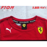 Children's Clothing F1 Ferrari Ferrari Ferrari 2022 Short-Sleeved Sports T-Shirt Racing Suit Puma Pu
