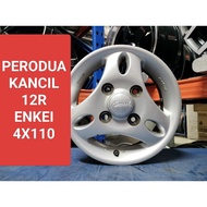 USED SPORT RIM 12 INCH RM6004PC 4X110PCD ORIGINAL PERODUA KANCIL ENKEI (KENA BELI 2KALI 1PAY 2PC 1 B