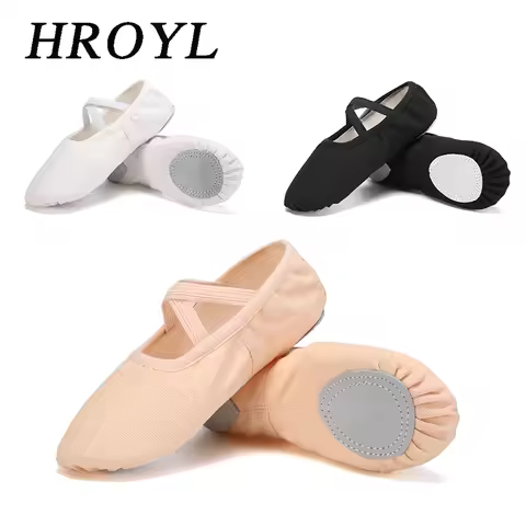 Ballet Shoes Women Gymnastics Shoes Ballet Slippers Canvas Elastic Bandage Mesh Flat Split Sole Shoe