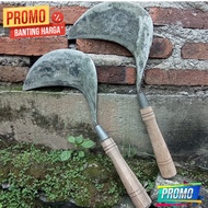 Arit pengaritan model semar baja isen asli-sabit lebar pemotong rumput super tajam-sabit babak semak
