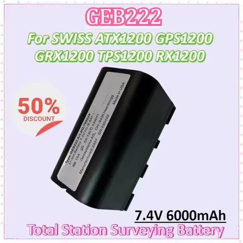 New GEB222 7.4V 6000mAh Battery for SWISS ATX1200 GPS1200 GRX1200 TPS1200 RX1200 Total Stations Surv
