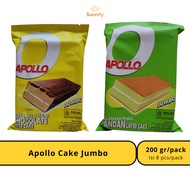 Apollo Layer Cake Jumbo 200g – Chocolate Layer Cake Pandan/ (8 pcs)
