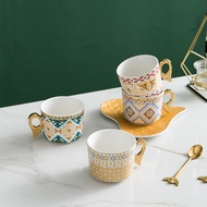 European Style INS Style Coffee Cup Saucer Tea Cup Set Angel Diamond ins Style English Style Afterno