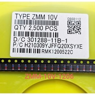 (Combo of 10) Zener Diode ZMM10 SMD 1206 LL34 cylindrical glass tube Zener Diode 10V 0.5A (Combo)