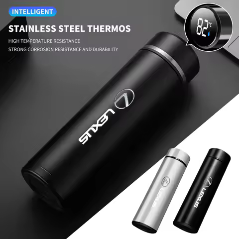 500ml Portable Car Smart Thermos Bottle Temperature Display Cup For Lexus IS250 IS200 CT200h GS300 L