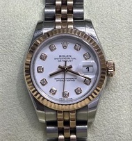 Rolex 179171G 白面鑽石字 連2011卡盒