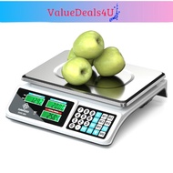 Dual-Sided LCD Counting Scale 40KG Digital Pricing Scale  Commercial Food Scale Stainless Steel Plat