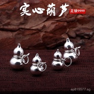 Solid Sterling Silver Pendant Gourd with Ring Jewelry9999Pure Silver Glossy Necklace Pendant Bracele