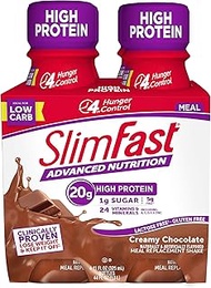 SlimFast Advanced Nutrition High Protein Meal Replacement Shake, Creamy Chocolate, 20g of Ready to D