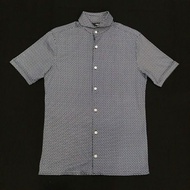 Super beautiful Murano blue striped men's short-sleeved shirt S95KM905 (TH8680)