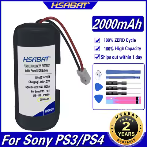 HSABAT LIS1441 LIS1442 2000mAh Battery for Sony PS3 Move PS4 PlayStation Move Motion Controller Righ