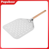 Hollow Pizza Peel Long Handle Pizza Shovel Large Surface Stainless Steel 12-inch Pizza Paddle with W