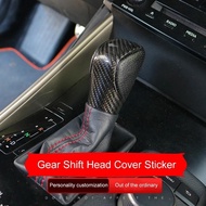QHCP Carbon Fiber Car Gear Knob Head Cover Gear Shift Sticker Decoration For Lexus IS250 200T 300 20