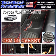 5D Car Floor Mat Toyota Vios 2014-2018 Customized fit Car Carpet karpet Kereta
