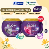 [TUB] Alcean BLOM Laundry Pods 5-in-1 | 10x Cleaning | Damask Lux | Arctic Rivers (30 Pods)
