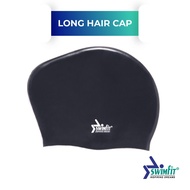 SWIMFIT Adult Silicone Long Hair Swim Cap | Silicone Long Hair Adult Swim Cap