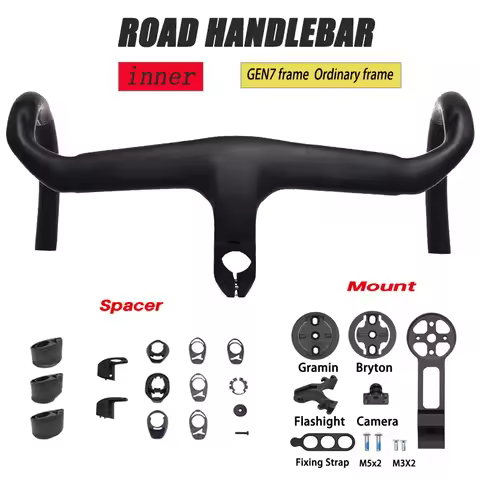 T1000 SLR 9 GEN7 Carbon Road Bicycle Handlebars Ultra Light Integrated Inner Cockpit 28.6mm Fork 380