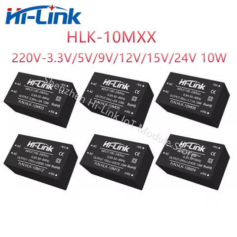 Hilink AC DC 10M05 10M12 10W Series 3V 5V 9V 12V 15V 24V Step Down Power Supply Module Adjustable Po