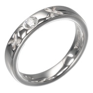 Tiffany & Co.) Kiss XOX 戒指，9.5 號，18K白K金鑲鑽，約 ​​4.71 克，女士款。 [二手]