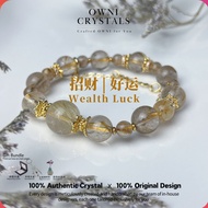 【OwniCrystals】Wealth & Luck & Cash TOTO 4D Gold Rutilated Quartz 金发晶 Natura charm crystal bracelet b