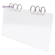6-Ring A6 Binder Clear Acrylic Binder Notebook Cover A6 Planner Budget Binder Loose Leaf Folders  Su