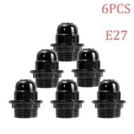6pcs Vintage Lamp Base E26 E27 Black DIY Bulb Holder Half Tooth with Ring Lamp Adapter Edison Lamp S
