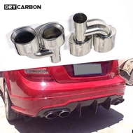 On sale Stainless Steel Exhaust Muffler Tailpipe Tips For Mercedes Benz W212 E63 AMG W204 C63 Car Ac